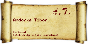 Andorka Tibor névjegykártya